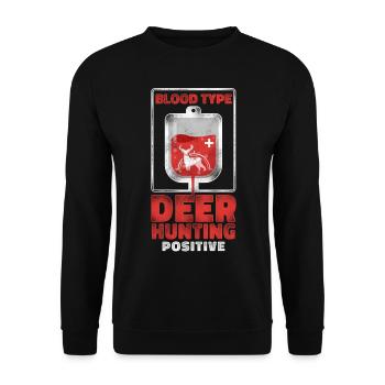Buck Deer Hunting Hunter Vintage - Unisex Pullover - Schwarz - Vorne - Alina (178cm) & Michal (187cm)