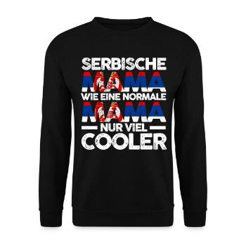 Serbin Serbische Mama Serbien Mutter - Unisex Pullover - Schwarz - Vorne - Alina (178cm) & Michal (187cm)