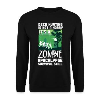Buck Deer Hunting Hunter Zombie - Unisex Sweatshirt - black - Front - Alina (178cm) & Michal (187cm)