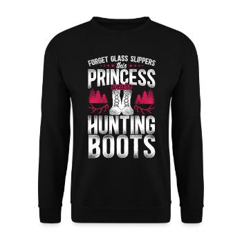 Buck Deer Hunting Hunter Girl - Unisex Sweatshirt - black - Front - Alina (178cm) & Michal (187cm)