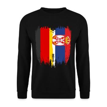 Allemagne Drapeau Serbie - Sweat-shirt Unisexe - noir - Devant - Alina (178cm) & Michal (187cm)