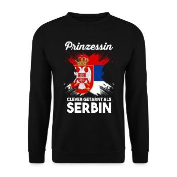 Prinzessin Serbe Serbisches Serbien - Unisex Pullover - Schwarz - Vorne - Alina (178cm) & Michal (187cm)