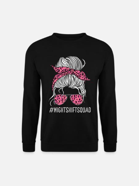 Infirmière De nuit Escouade Léopard Rose Soins infirmiers - Sweat-shirt Unisexe - noir