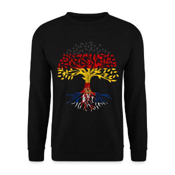 Racines Arbre Allemagne Serbie - Sweat-shirt Unisexe - noir - Devant - Alina (178cm) & Michal (187cm)