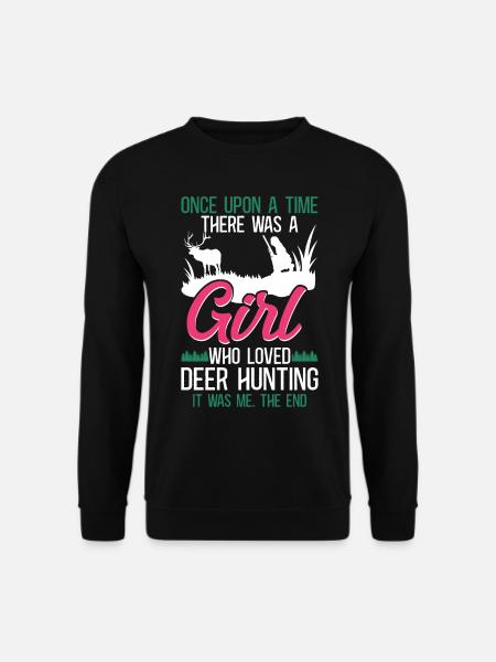 Buck Deer Hunting Hunter Girl - Unisex Sweatshirt - black