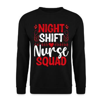 Escouade d’infirmières de nuit INFIRMIÈRE INFIRMIÈRE infirmière de l’AIIC - Sweat-shirt Unisexe - noir - Devant - Alina (178cm) & Michal (187cm)