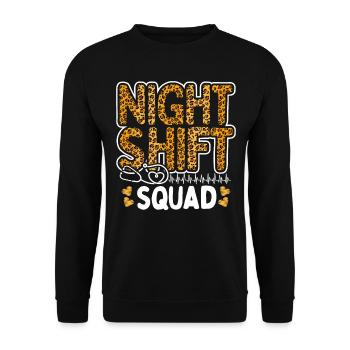 Leopard Night Shift Nurse Squad Leo Nursing - Unisex Sweatshirt - black - Front - Alina (178cm) & Michal (187cm)
