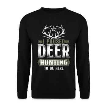 Buck Deer Hunting Hunter Vintage - Unisex Pullover - Schwarz - Vorne - Alina (178cm) & Michal (187cm)