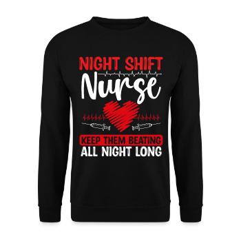 RN CNA Funny Night Shift Nursing Nurse - Unisex Sweatshirt - black - Front - Alina (178cm) & Michal (187cm)