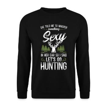 Buck Deer Hunting Hunter Vintage - Sweat-shirt Unisexe - noir - Devant - Alina (178cm) & Michal (187cm)