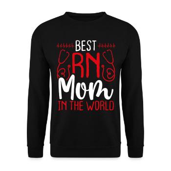 Nurse Best RN Work Mom CNA Mothers Day Nursing - Unisex Sweatshirt - black - Front - Alina (178cm) & Michal (187cm)