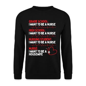 Nurse Nursing School Graduation Funny RN CNA - Unisex Sweatshirt - black - Front - Alina (178cm) & Michal (187cm)