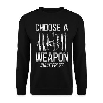 Buck Deer Hunting Hunter Vintage - Unisex Pullover - Schwarz - Vorne - Alina (178cm) & Michal (187cm)
