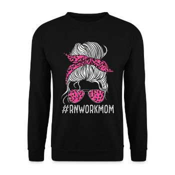 RN Work Mom Women Leopard Nurse Leo CNA - Unisex Sweatshirt - black - Front - Alina (178cm) & Michal (187cm)
