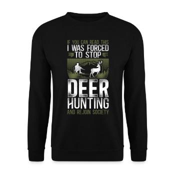 Buck Deer Hunting Hunter Vintage - Unisex Sweatshirt - black - Front - Alina (178cm) & Michal (187cm)