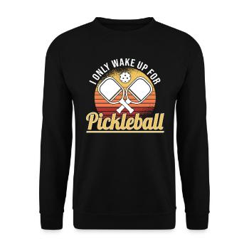 Pickleball Retro Liebe Dinking Pickleballspieler - Unisex Pullover - Schwarz - Vorne - Alina (178cm) & Michal (187cm)