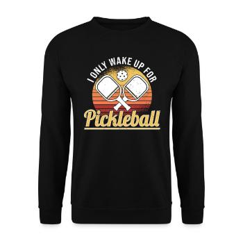 Pickleball Retro Liebe Dinking Pickleballspieler - Unisex Pullover - Schwarz - Vorne - Alina (178cm) & Michal (187cm)