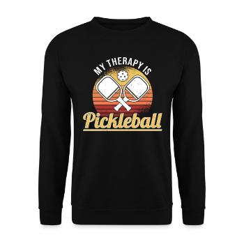 Pickleball Retro Liebe Dinking Pickleballspieler - Unisex Pullover - Schwarz - Vorne - Alina (178cm) & Michal (187cm)