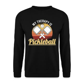 Pickleball Retro Love Dinking Pickleball Joueur - Sweat-shirt Unisexe - noir - Devant - Alina (178cm) & Michal (187cm)