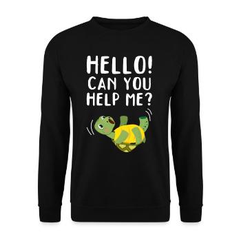 Turtle Funny Turtle Lover - Can you help me? - Unisex Sweatshirt - black - Front - Alina (178cm) & Michal (187cm)
