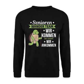 Senioren Wander Team Pensionisten Wander Team - Unisex Pullover - Schwarz - Vorne - Alina (178cm) & Michal (187cm)