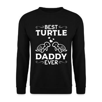 Sea Turtle Daddy Best Turtle Daddy Ever Cute - Unisex Pullover - Schwarz - Vorne - Alina (178cm) & Michal (187cm)