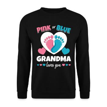 Pink or blue grandma Loves You - Unisex Sweatshirt - black - Front - Alina (178cm) & Michal (187cm)