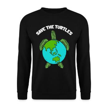 Tortues Du Jour de la Terre amoureux des tortues de mer - Sweat-shirt Unisexe - noir - Devant - Alina (178cm) & Michal (187cm)