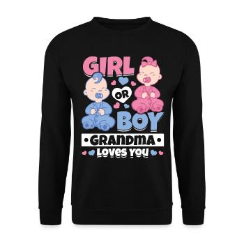 Fille ou garçon grand-mère vous aime - sexe de la - Sweat-shirt Unisexe - noir - Devant - Alina (178cm) & Michal (187cm)