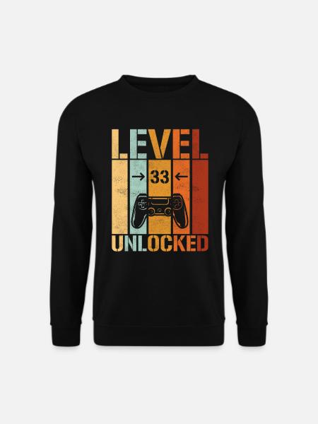 33rd Birthday Level 33 unlocked - Unisex Sweatshirt - black