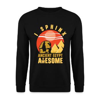 Egyptian Myth Ancient Hieroglyphs Symbols - Unisex Sweatshirt - black - Front - Alina (178cm) & Michal (187cm)
