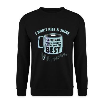 Music Coffee Music Fan Breakfast Songs - Unisex Sweatshirt - black - Front - Alina (178cm) & Michal (187cm)
