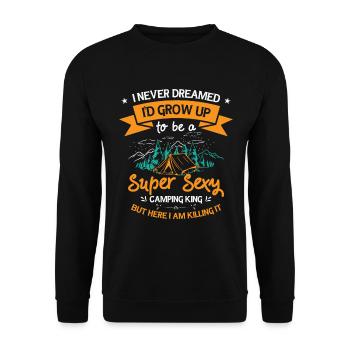 Camping Camper Outdoor Mountain Camping Place - Unisex Sweatshirt - black - Front - Alina (178cm) & Michal (187cm)