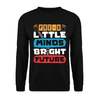 Preschool Kids Back to School Little Minds Bright - Unisex Sweatshirt - black - Front - Alina (178cm) & Michal (187cm)