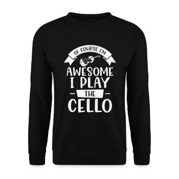 Musik Cello Instrument Klassische Musik Cellist - Unisex Pullover - Schwarz - Vorne - Alina (178cm) & Michal (187cm)