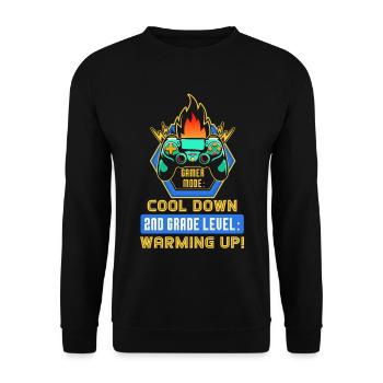 Kids Back to School Gamer Mode 2nd Grade Level - Unisex Sweatshirt - black - Front - Alina (178cm) & Michal (187cm)