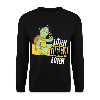 Löten Digga löten Biertrinker auf Sauftour - Unisex Pullover - Schwarz - Vorne - Alina (178cm) & Michal (187cm)