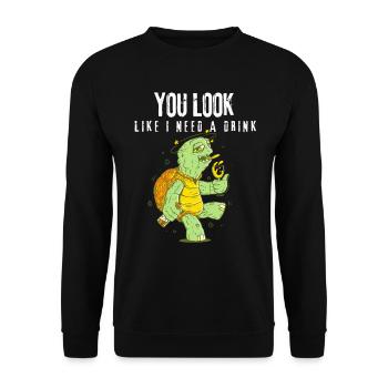 Biertrinker Geschenke Bier Spruch Bierliebhaber - Unisex Pullover - Schwarz - Vorne - Alina (178cm) & Michal (187cm)
