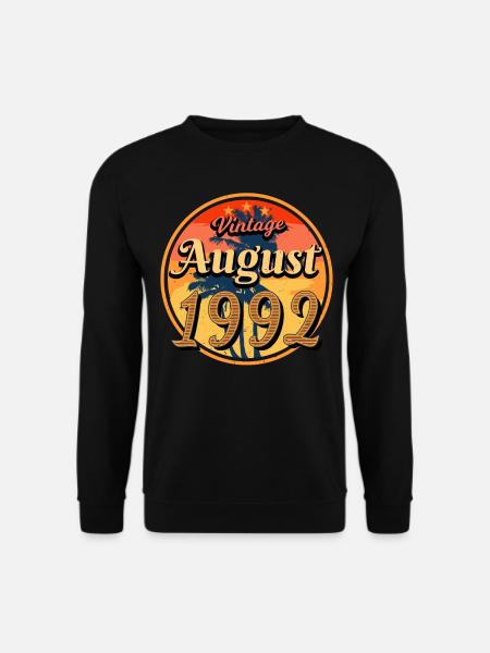 Zum 30.Lebensjahr August 1992 - Unisex Pullover - Schwarz