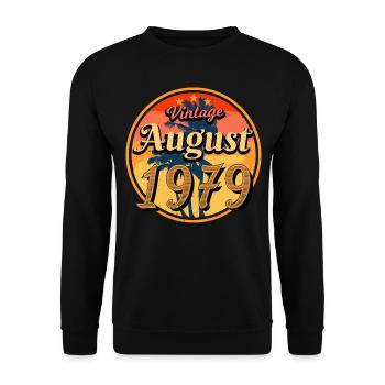 Baujahr 1979 Im August - Unisex Pullover - Schwarz - Vorne - Alina (178cm) & Michal (187cm)