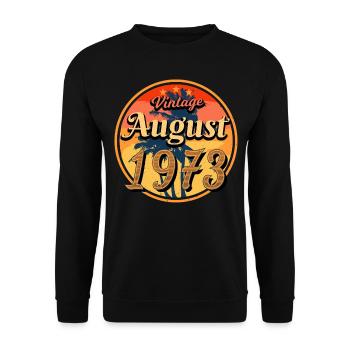 Retro 1973 August - Unisex Sweatshirt - black - Front - Alina (178cm) & Michal (187cm)