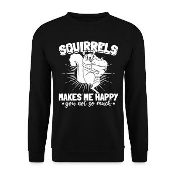 L’écureuil ne me rend pas si heureux - - Sweat-shirt Unisexe - noir - Devant - Alina (178cm) & Michal (187cm)