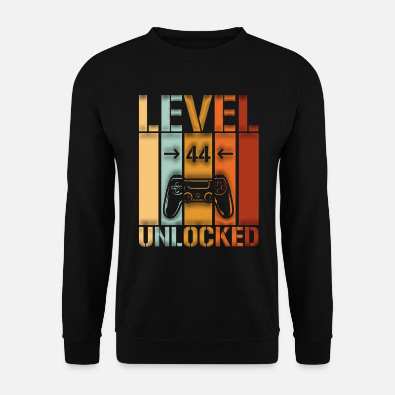 44th Birthday Level 44 unlocked - Unisex Sweatshirt - black