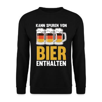 Kann Spuren von Bier enthalten - Unisex Pullover - Schwarz - Vorne - Alina (178cm) & Michal (187cm)
