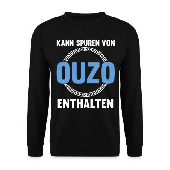 Kann Spuren von Ouzo enthalten - Unisex Pullover - Schwarz - Vorne - Alina (178cm) & Michal (187cm)