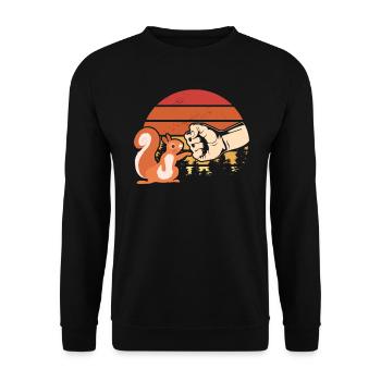 Squirrel Fist Push Squirrel Lover - Unisex Sweatshirt - black - Front - Alina (178cm) & Michal (187cm)