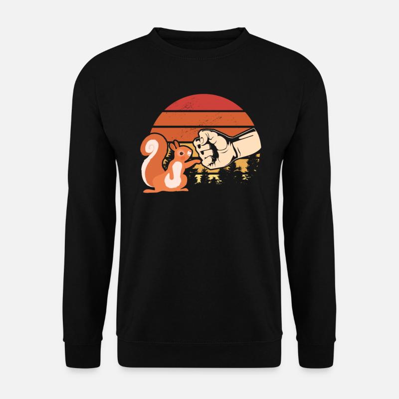 Eichhörnchen Fauststoß Eichhörnchen Liebhaber - Unisex Pullover - Schwarz