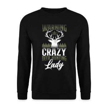 Buck Deer Hunting Hunter Girl - Unisex Pullover - Schwarz - Vorne - Alina (178cm) & Michal (187cm)