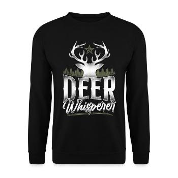 Buck Deer Hunting Hunter Vintage - Sweat-shirt Unisexe - noir - Devant - Alina (178cm) & Michal (187cm)