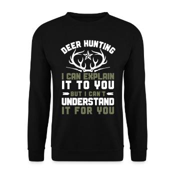 Buck Deer Hunting Hunter Vintage - Unisex Pullover - Schwarz - Vorne - Alina (178cm) & Michal (187cm)